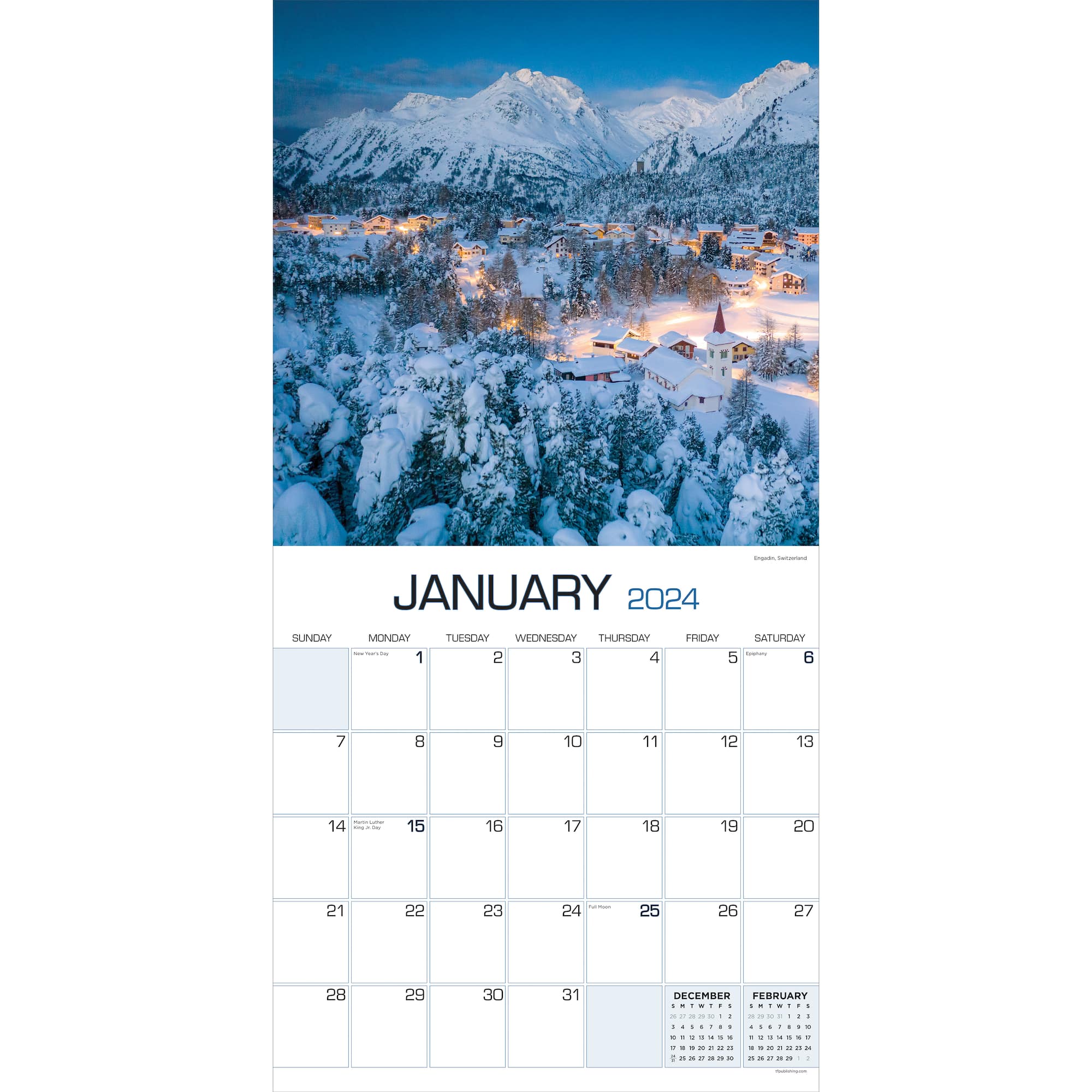 TF Publishing 2024 Europe Wall Calendar